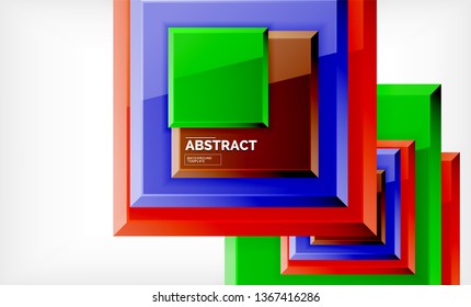 Fondo geométrico abstracto, diseño cuadrado moderno. Vector