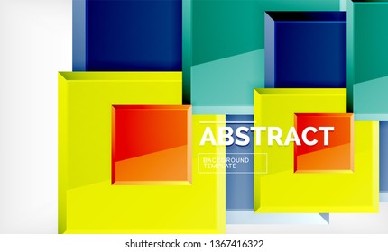Geometric abstract background, modern square design. Vector