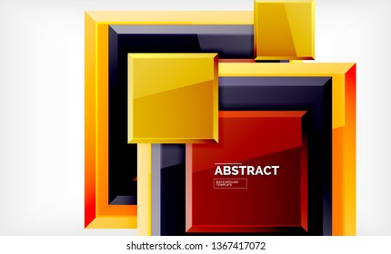 Geometric abstract background, modern square design. Vector