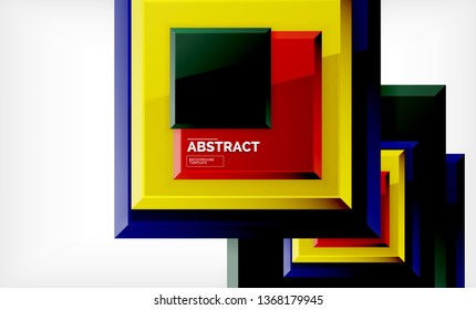 Geometric abstract background, modern square design. Vector