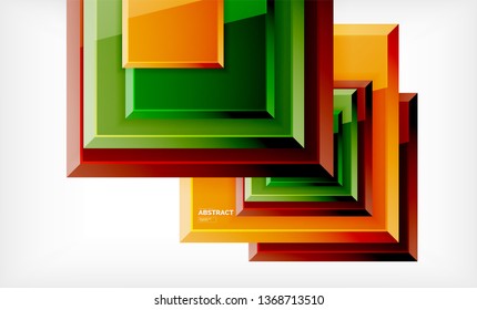 Geometric abstract background, modern square design. Vector