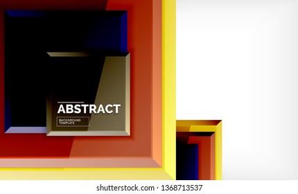 Geometric abstract background, modern square design. Vector