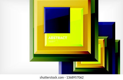 Geometric abstract background, modern square design. Vector