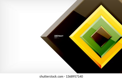 Geometrischer abstrakter Hintergrund, modernes quadratisches Design. Vektorgrafik