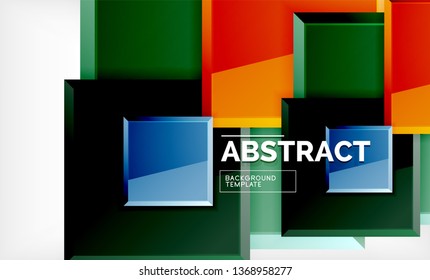 Geometric abstract background, modern square design. Vector