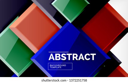 Geometric abstract background, modern square design. Vector