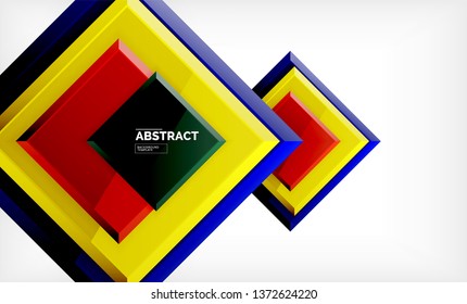 Geometric abstract background, modern square design. Vector