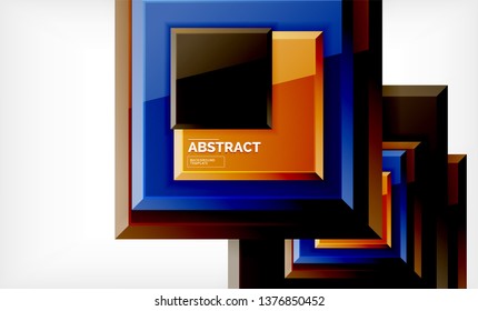 Geometric abstract background, modern square design. Vector