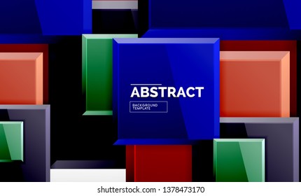 Geometric abstract background, modern square design. Vector