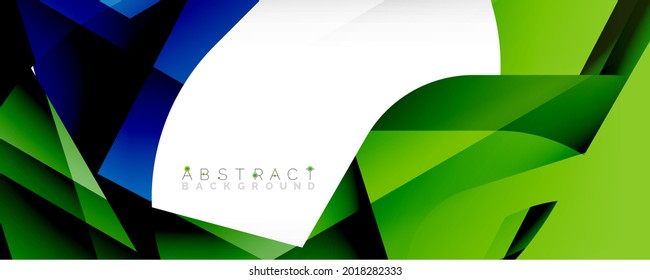 Geometric abstract background - multicolored abstract shapes on white. Vector Illustration For Wallpaper, Banner, Background, Landing Page