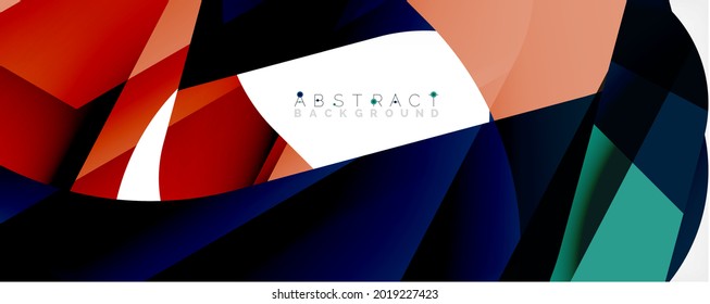 Geometric abstract background - multicolored abstract shapes on white. Vector Illustration For Wallpaper, Banner, Background, Landing Page