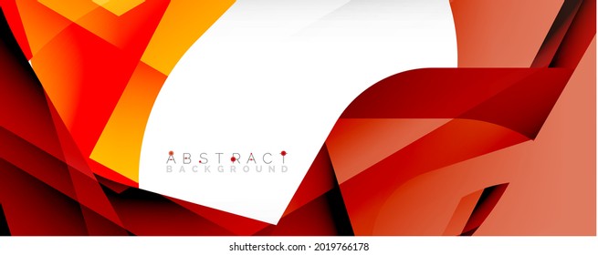 Fondo abstracto geométrico - formas abstractas multicolores sobre blanco. Ilustración vectorial para fondo de escritorio, pancarta, fondo, página de aterrizaje
