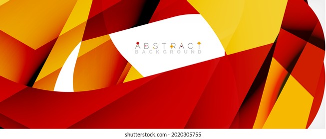 Fondo abstracto geométrico - formas abstractas multicolores sobre blanco. Ilustración vectorial para fondo de escritorio, pancarta, fondo, página de aterrizaje