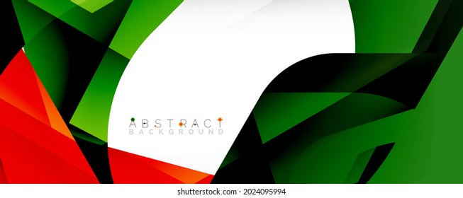 Geometric abstract background - multicolored abstract shapes on white. Vector Illustration For Wallpaper, Banner, Background, Landing Page
