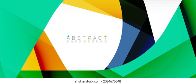 Fondo abstracto geométrico - formas abstractas multicolores sobre blanco. Ilustración vectorial para fondo de escritorio, pancarta, fondo, página de aterrizaje