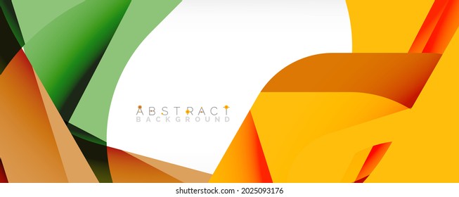 Fondo abstracto geométrico - formas abstractas multicolores sobre blanco. Ilustración vectorial para fondo de escritorio, pancarta, fondo, página de aterrizaje