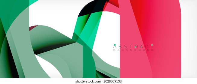 Geometric abstract background - multicolored abstract shapes on white. Vector Illustration For Wallpaper, Banner, Background, Landing Page