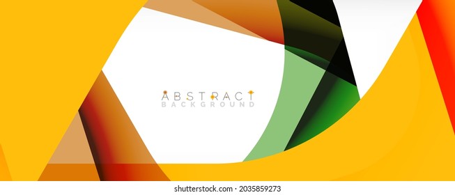 Geometric abstract background - multicolored abstract shapes on white. Vector Illustration For Wallpaper, Banner, Background, Landing Page