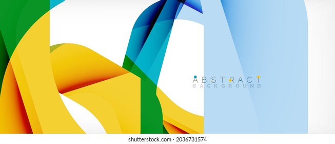 Geometric abstract background - multicolored abstract shapes on white. Vector Illustration For Wallpaper, Banner, Background, Landing Page