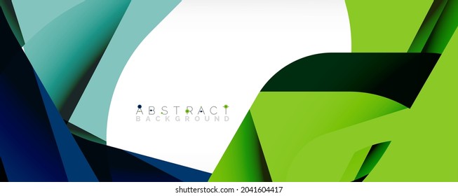 Geometric abstract background - multicolored abstract shapes on white. Vector Illustration For Wallpaper, Banner, Background, Landing Page
