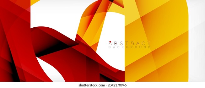Geometric abstract background - multicolored abstract shapes on white. Vector Illustration For Wallpaper, Banner, Background, Landing Page