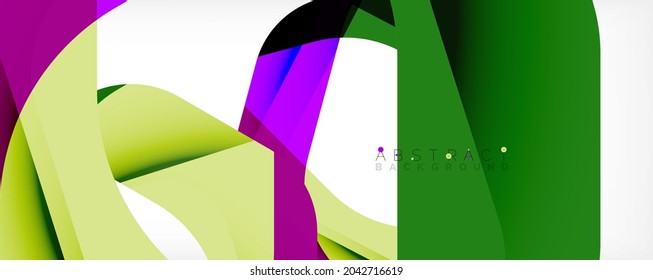 Geometric abstract background - multicolored abstract shapes on white. Vector Illustration For Wallpaper, Banner, Background, Landing Page
