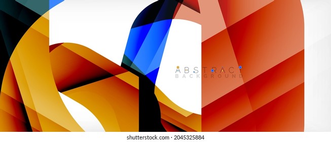 Fondo abstracto geométrico - formas abstractas multicolores sobre blanco. Ilustración vectorial para fondo de escritorio, pancarta, fondo, página de aterrizaje