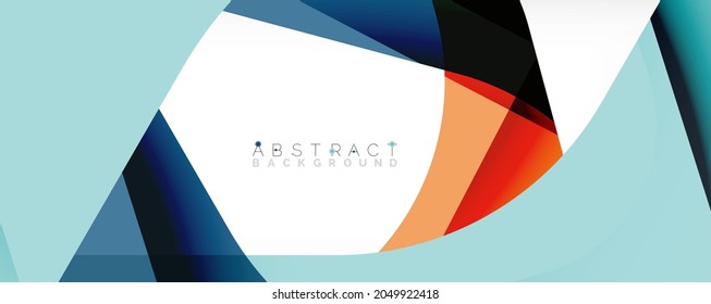Geometric abstract background - multicolored abstract shapes on white. Vector Illustration For Wallpaper, Banner, Background, Landing Page