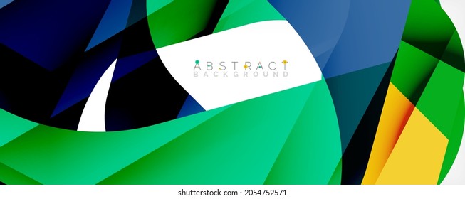 Geometric abstract background - multicolored abstract shapes on white. Vector Illustration For Wallpaper, Banner, Background, Landing Page