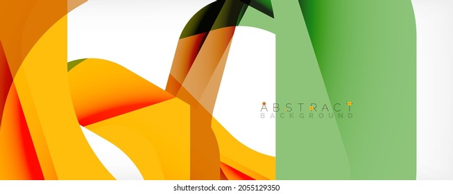 Geometric abstract background - multicolored abstract shapes on white. Vector Illustration For Wallpaper, Banner, Background, Landing Page