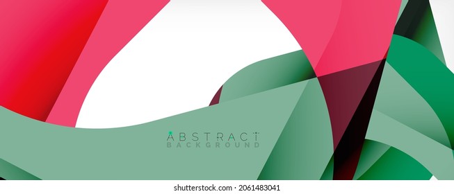 Fondo abstracto geométrico - formas abstractas multicolores sobre blanco. Ilustración vectorial para fondo de escritorio, pancarta, fondo, página de aterrizaje