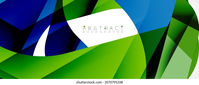 Fondo abstracto geométrico - formas abstractas multicolores sobre blanco. Ilustración vectorial para fondo de escritorio, pancarta, fondo, página de aterrizaje