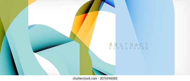 Fondo abstracto geométrico - formas abstractas multicolores sobre blanco. Ilustración vectorial para fondo de escritorio, pancarta, fondo, página de aterrizaje