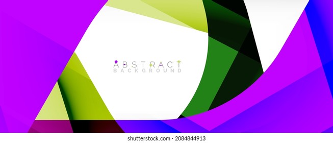 Geometric abstract background - multicolored abstract shapes on white. Vector Illustration For Wallpaper, Banner, Background, Landing Page