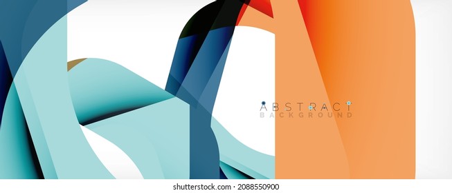 Geometric abstract background - multicolored abstract shapes on white. Vector Illustration For Wallpaper, Banner, Background, Landing Page