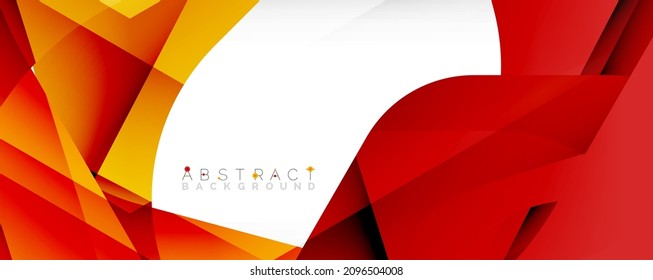 Fondo abstracto geométrico - formas abstractas multicolores sobre blanco. Ilustración vectorial para fondo de escritorio, pancarta, fondo, página de aterrizaje