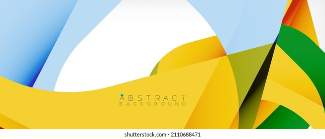 Geometric abstract background - multicolored abstract shapes on white. Vector Illustration For Wallpaper, Banner, Background, Landing Page