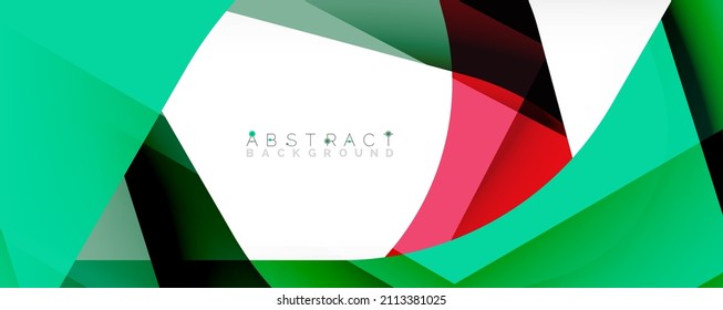 Geometric abstract background - multicolored abstract shapes on white. Vector Illustration For Wallpaper, Banner, Background, Landing Page