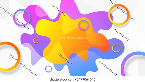 Geometric abstract background on bright space with waves effect decoration. Graphic design element with modern shape style. Dynamic colors concept for web, flyer, poster, card, or brochure cover