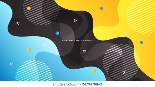 Geometric abstract background on bright space with waves effect decoration. Graphic design element with modern shape style. Dynamic colors concept for web, flyer, poster, card, or brochure cover
