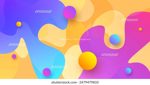 Geometric abstract background on bright space with waves effect decoration. Graphic design element with modern shape style. Dynamic colors concept for web, flyer, poster, card, or brochure cover