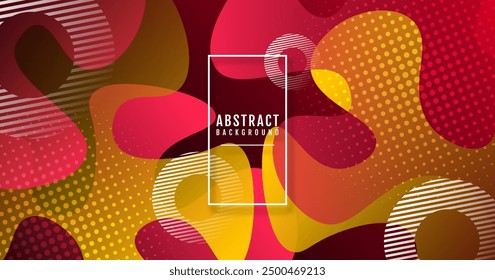Geometric abstract background on bright space with waves effect decoration. Graphic design element with modern shape style. Dynamic colors concept for web, flyer, poster, card, or brochure cover