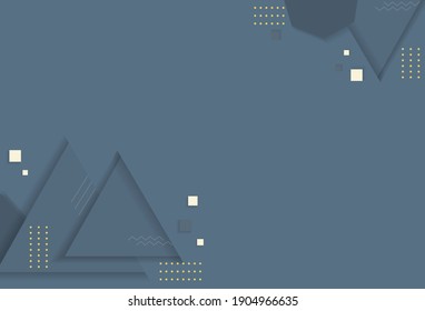 Geometric abstract background. On a plain backdrop with small circles, squares and large triangles, shadows and shadows. Vector illustration Eps10.