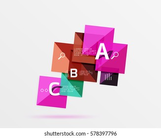 Geometric abstract background with option infographic. Vector template background for workflow layout, diagram, number options or web design