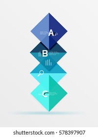 Fondo geométrico abstracto con opción infográfica. Fondo de plantilla de vector para diseño de flujo de trabajo, diagrama, opciones de número o diseño web
