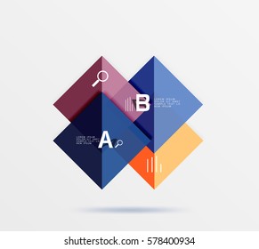 Geometric abstract background with option infographic. Vector template background for workflow layout, diagram, number options or web design