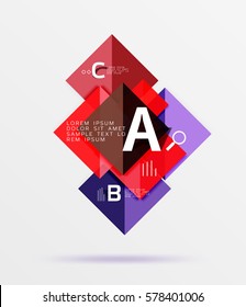 Geometric abstract background with option infographic. Vector template background for workflow layout, diagram, number options or web design