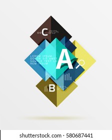 Fondo geométrico abstracto con opción infográfica. Fondo de plantilla de vector para diseño de flujo de trabajo, diagrama, opciones de número o diseño web