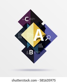 Geometric abstract background with option infographic. Vector template background for workflow layout, diagram, number options or web design