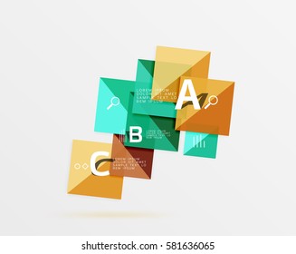 Fondo geométrico abstracto con opción infográfica. Fondo de plantilla de vector para diseño de flujo de trabajo, diagrama, opciones de número o diseño web